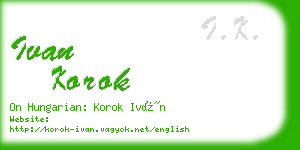 ivan korok business card